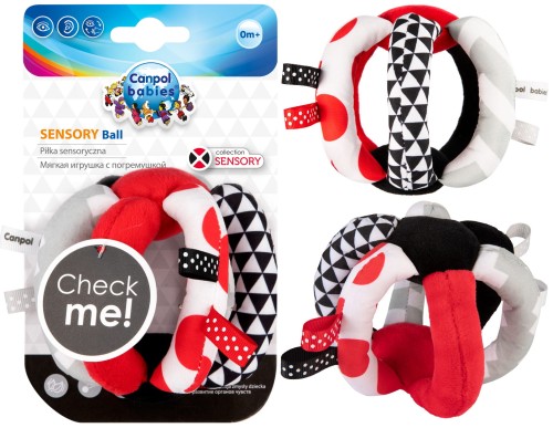 CANPOL ПЛЮШЕВА СЕНСОРНА КУЛЯ КОНТРАСТНА +0м