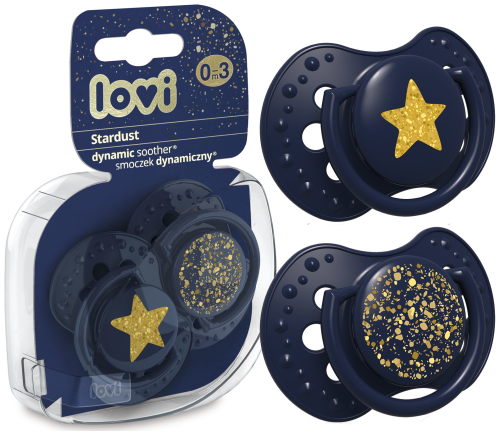 LOVI ДИНАМІЧНА СУЧАСНА СОСКА STARDUST 2шт. 0-3м БІЛИЙ