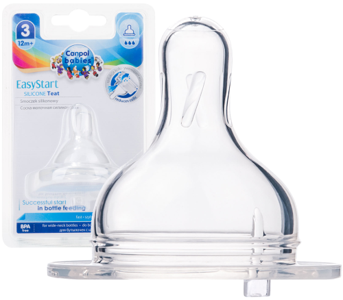 CANPOL BABIES СИЛІКОНОВИЙ СУДИНОК ДЛЯ БУТИЛОЧКИ ШИРОКИЙ +12м