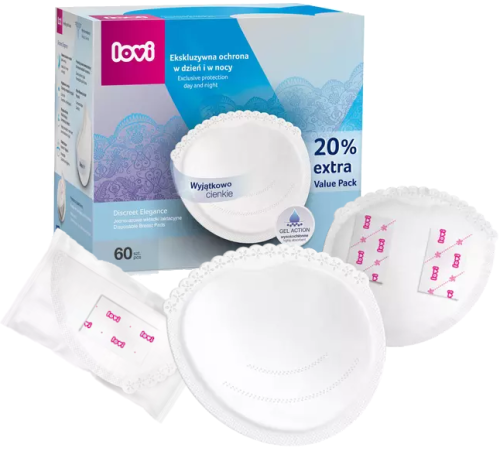 LOVI ВКЛАДКИ ДЛЯ ГРУДНОГО ГОДУВАННЯ DISCREET ELEGANCE 60 шт.