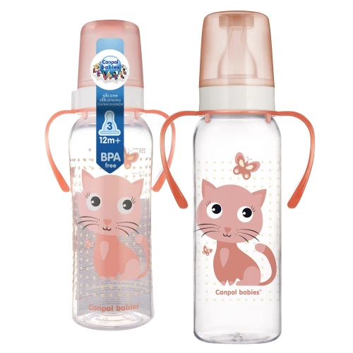 CANPOL BABIES ВУЗЬКА БУТИЛЬКА З РУЧКОЮ 250ml РОЗПОДІЛКИ +12м