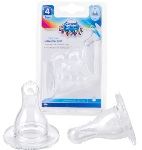 CANPOL НУППІ ДО БУТИЛКИ ВУЗЬКИЙ КАШКА СИЛІКОН 6м+