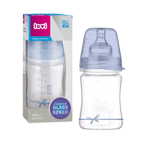 LOVI СКЛЯНА БУТИЛКА DIAMOND GLASS ХЛОПЧИК 150ml 0м+