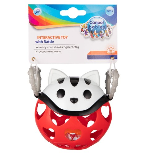 CANPOL BABIES ІГРАШКА ДЛЯ НОВОНАРОДЖЕНИХ БРЯЗКАЛКА М'ЯЧ КОТИК +3м