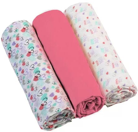 Babyono Муслінові Пелюшки Супер М'які Бавовняні Рожеві 3 шт.