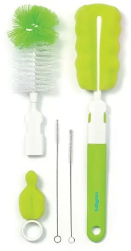 Babyono Набір Щіток Для Бутелечок І Сосок Змінний Зелений