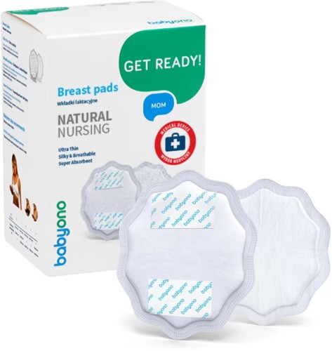 Babyono Вкладиші для годування натурального виготовлення одноразові білі