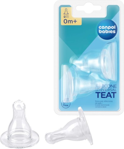Canpol Babies Соска до пляшечки вузька Новонароджений 0м+ Силікон 2 шт.