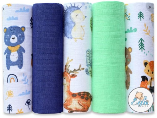 Ega Kids Набір Пелюшок Бавовняних Малюнкових Однотонних 5 шт. 70x80 см