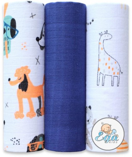 Ega Kids Набір Пелюшок Тетронових З Малюнком Одноколірних 3 шт. 70x80 см