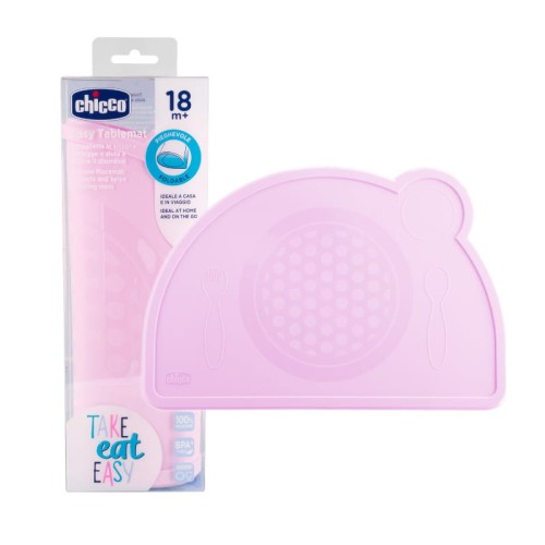 Chicco Силіконова Килимок Для Їжі Рожева Take Eat Easy 18м+