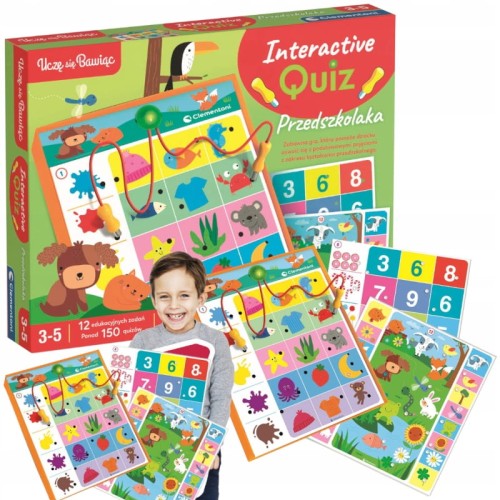 CLEMENTONI ІНТЕРАКТИВНІЙ КВІЗ ДЛЯ ДИТЕЙ ІГРА 3-5 РОКІВ 12 ЗАВДАНЬ 150 КВІЗІВ