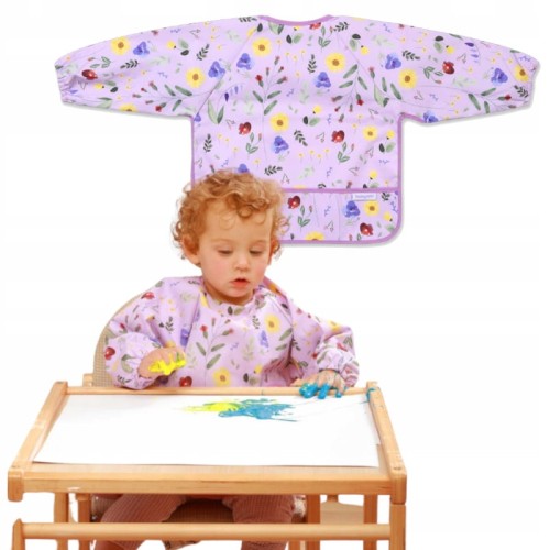 BABYONO СЛИНИК ДЛЯ ДІТЕЙ З ДОВГИМ РУКАВОМ НЕПРОМОКАЛЬНИЙ ФАРТУШЕК GARDEN