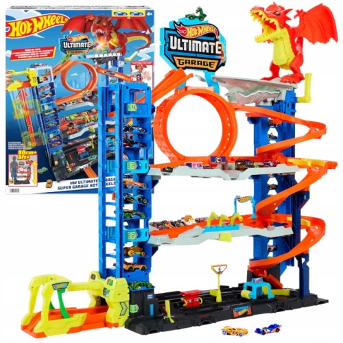 HOT WHEELS CITY МЕГА ГАРАЖ АТАК ДРАКОНА ТРЕК ТЕМИ 4 РІВНІ