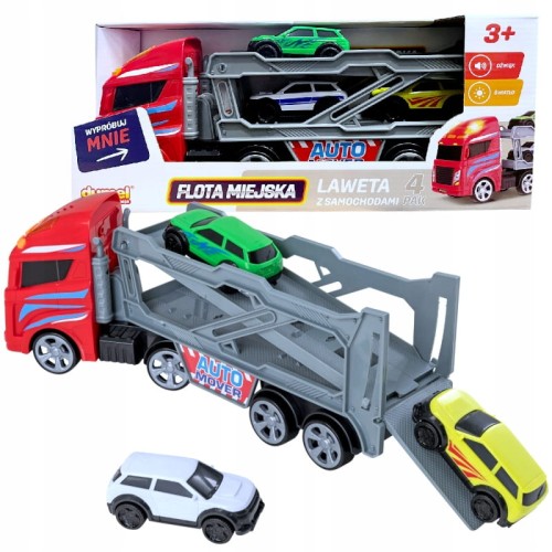 DUMEL ФЛОТА МІСЬКА ЛЕВЕТА З 3 АВТОМОБІЛЯМИ ТРАНСПОРТНІ ЗВУК СВІТЛО 3+