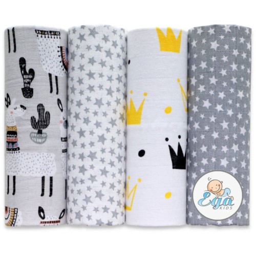 Ega Kids Набор Пелюшок Тетральних Візерункових 4 шт. 70x80 см Lux