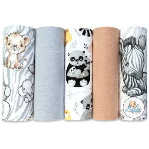 Ega Kids Набір Фланелевих Памперсів З Малюнком Однотонних 5 шт. 70 x 80 см