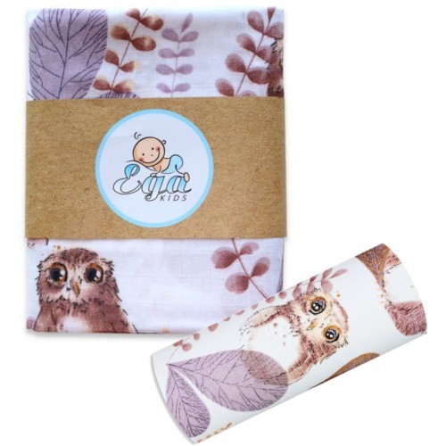 Ega Kids Пелюшка Обгортка Муслінова Сови 120/120 см