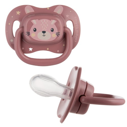 Canpol Babies Силіконовий Симетричний Соска 0-6 м МИЛІ ТВАРИНИ Рожевий