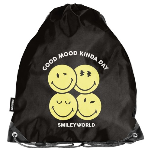 PASO Мішок для спортивного взуття Gimnastyczny Smiley World Чорний Good Mood Kinda Day