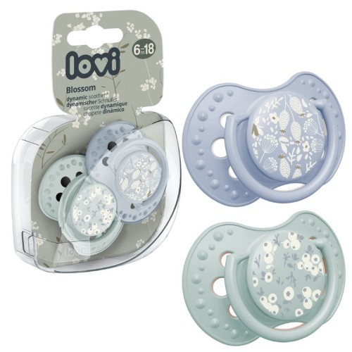 LOVI Динамічний Силіконовий Соска Заспокійливий Blossom Blue 6-18м 2 шт.