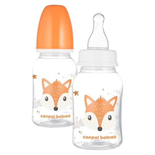 Canpol Babies Пляшка стандартна вузька 120мл Милий тварини 0м+