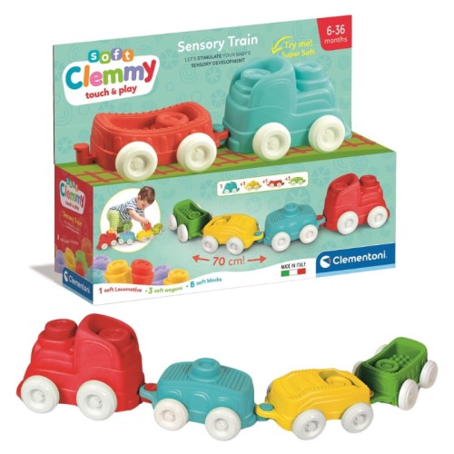Clementoni Сенсорний Поїзд М'які Вагончики 6м+