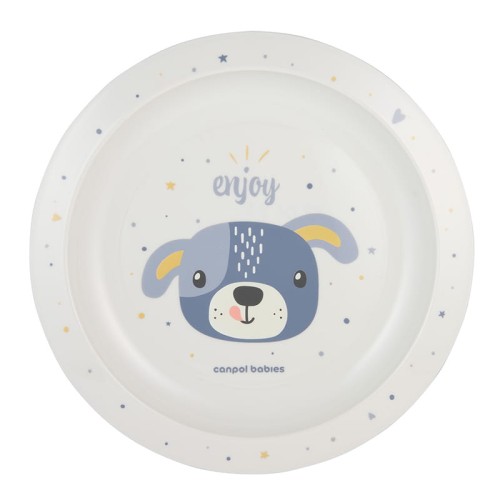 Canpol Babies Пластиковий тарілка Милі тварини 9м+ Собака Синій