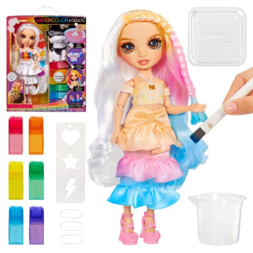 Rainbow High Акварель та створення Лялька DIY Нова Серія Коричневі Очі