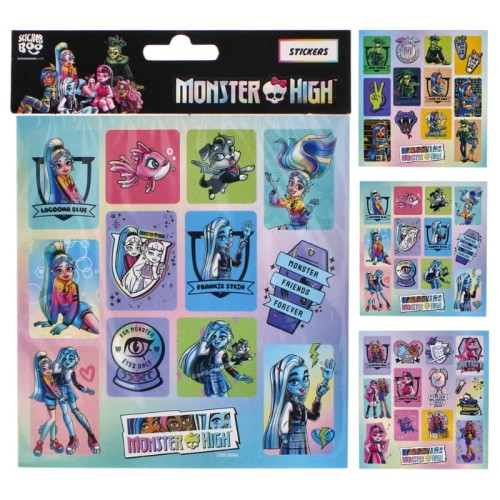 Monster High Набір 3 Аркуші Наклейок 36 Штук