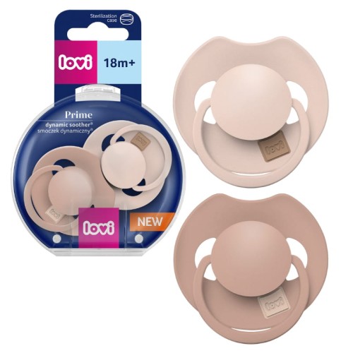 LOVI Prime Динамічна Силіконова Соска Заспокійлива Nude/Blush 18м+ 2-pack