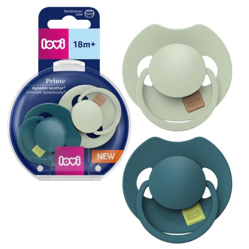 LOVI Prime Динамічна Соска Силіконова Заспокійлива Фісташка/Зелений 18м+ 2-пак