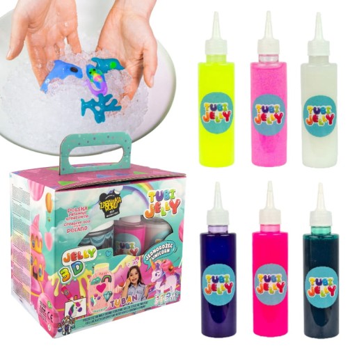 Tuban Tubi Jelly 6 Kolorów + Akwarium Zestaw Jednorożec 3D
