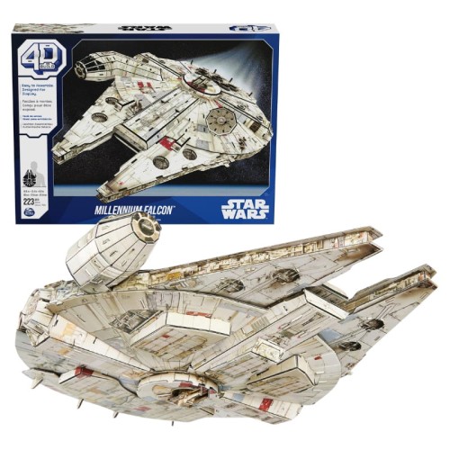 Star Wars Statek Millennium Falcon Sokół Millennium Figurka 4D Build Puzzle 3D Model Przestrzenny Figurka 223 El.