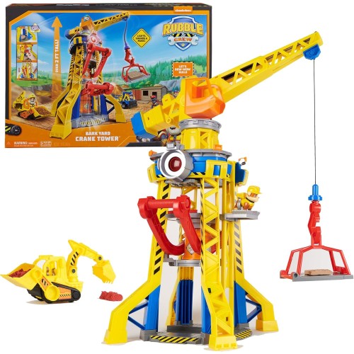 Psi Patrol Rubble & Crew Rubble I Jego Ekipa Zestaw Bark Yard Crane Tower Zestaw Dźwig 60cm + Piasek Kinetyczny Kinetic Sand
