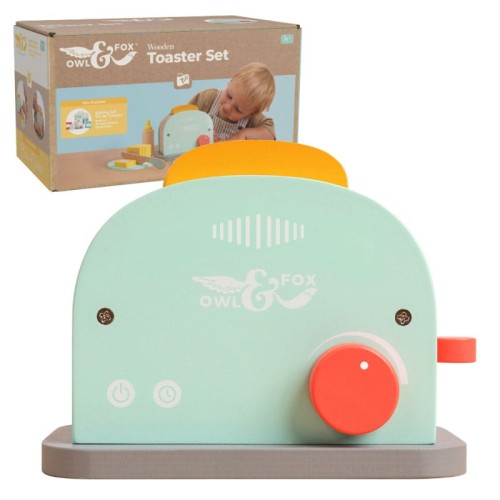 Сова і Лисиця Дерев'яний Тостер Набір З Аксесуарами Монтессорі