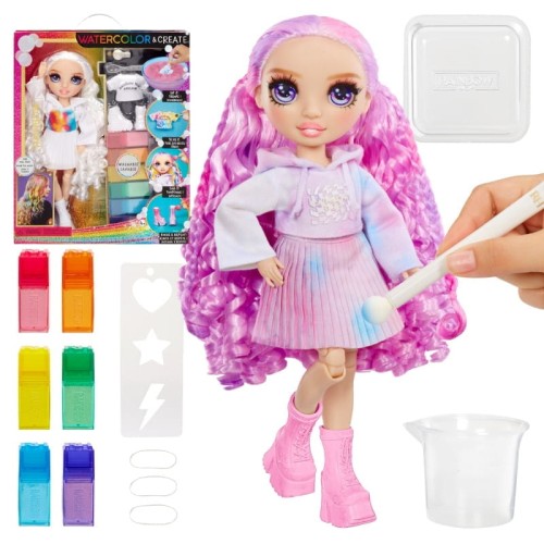 Rainbow High Акварель & Створи Лялька DIY Нова Серія Фіолетові Очі