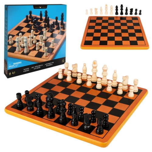 Spin Master Класичні Дерев'яні Шахи Стратегічна Гра для 2 Гравців