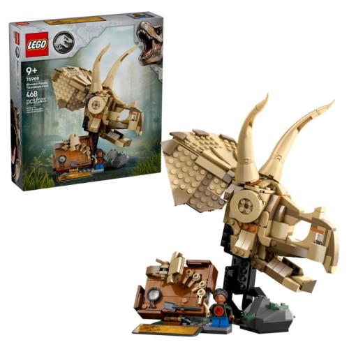 Lego Jurassic World Zestaw Szkielety Dinozaurów: Czaszka Triceratopsa 468 El. 7+