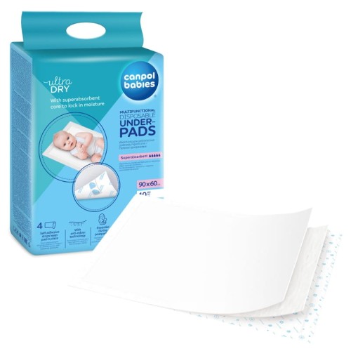 Canpol Одноразові Гігієнічні Підкладки З Самоклеючою Стрічкою 60x90см 10 шт. Комплект