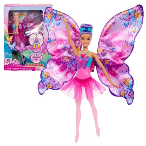 OUTLET! Barbie Motylkowa Baletnica 2w1 Lalka Ze Skrzydłami 3+