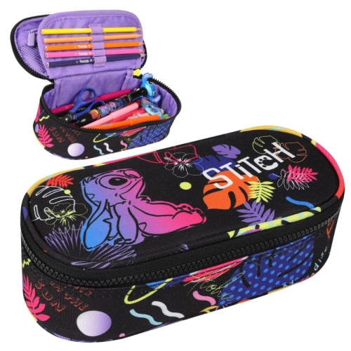 Coolpack Campus Disney Black Piórnik Jednokomorowy Z Klapką Bez Wyposażenia Stitch Czarny