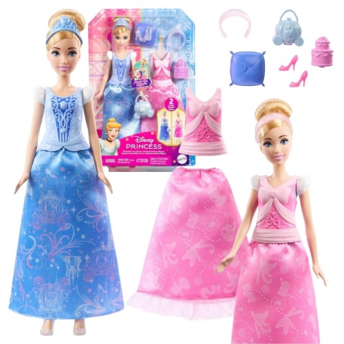 Disney Princess Lalka Księżniczka Kopciuszek Zestaw 2w1 Historia Kopciuszka 3+