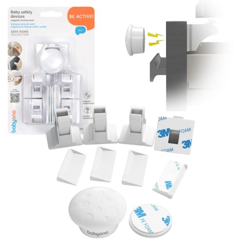 Babyono Захисні пристрої для меблів Універсальні Магнітний замок для шаф і висувних ящиків 4 шт.