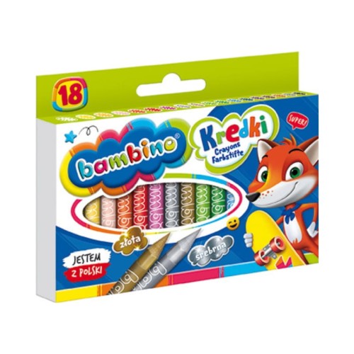 Бамбіно Крейдяні Олівці Шкільні Дошкільні 18 Кольорів