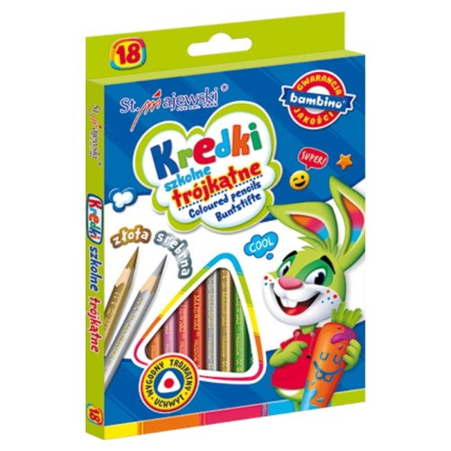Бамбіні Трикутні Олівцеві Кольорові Олівці Шкільні 18 Кольорів