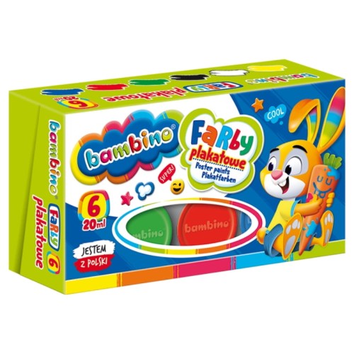 Бамбіно Плакатні Фарби 6 Кольорів Шкільні Дошкільні 20мл