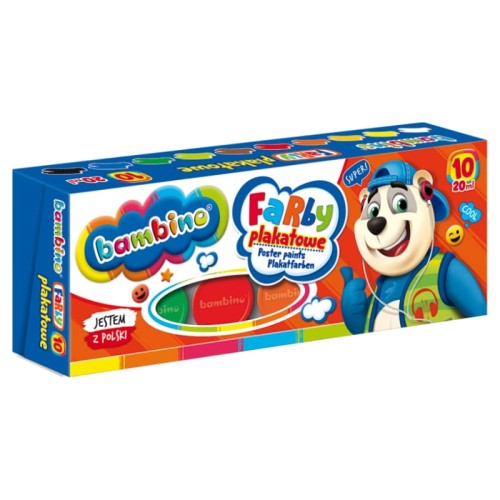 Бамбіно Плакатні Фарби 10 Кольорів Шкільні Дошкільні 20мл