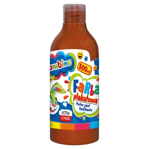 Bambino Велика Плакатна Фарба В Пляшці Шкільна Дошкільна 500ml Коричнева
