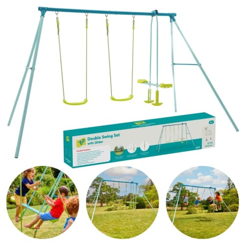 TP Toys Велика Садова Гойдалка Для Дітей Металева Подвійна На 4 Діти